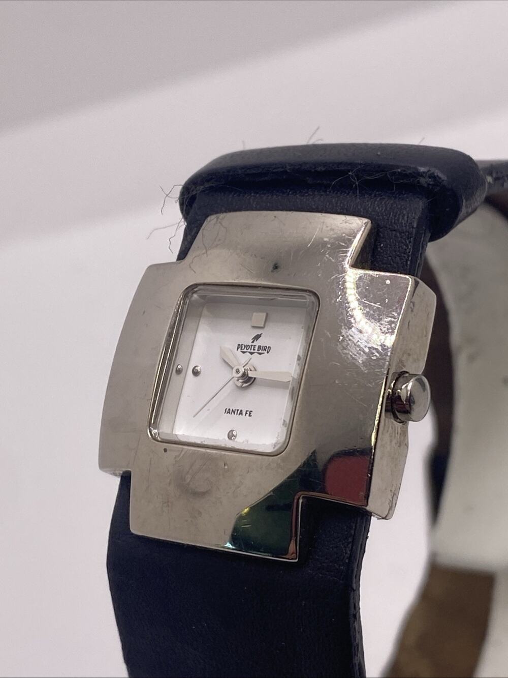 Womens Peyote Bird Silver Black Watch Works New Battery
